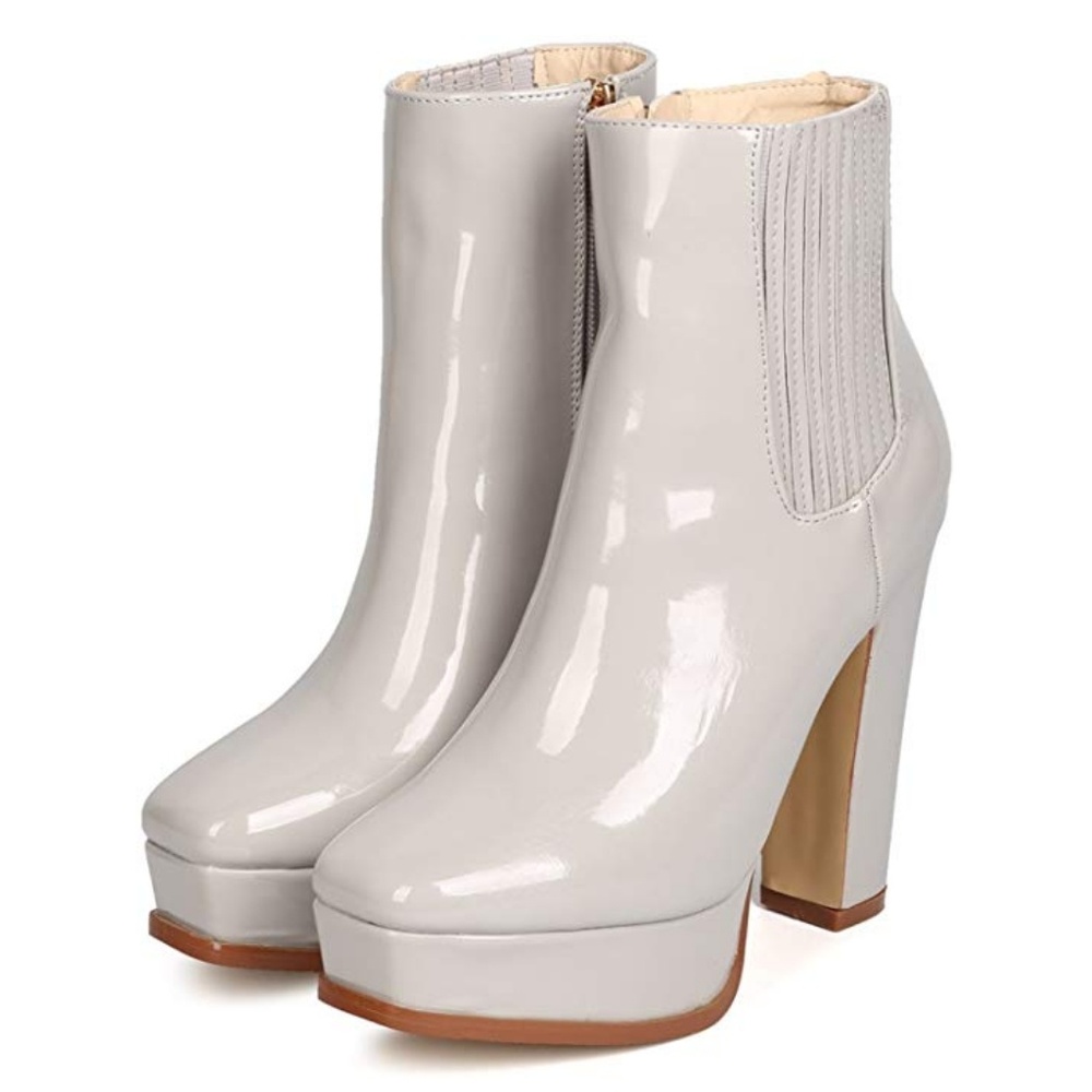 Winter Soft Grey Stack Boots - image 1